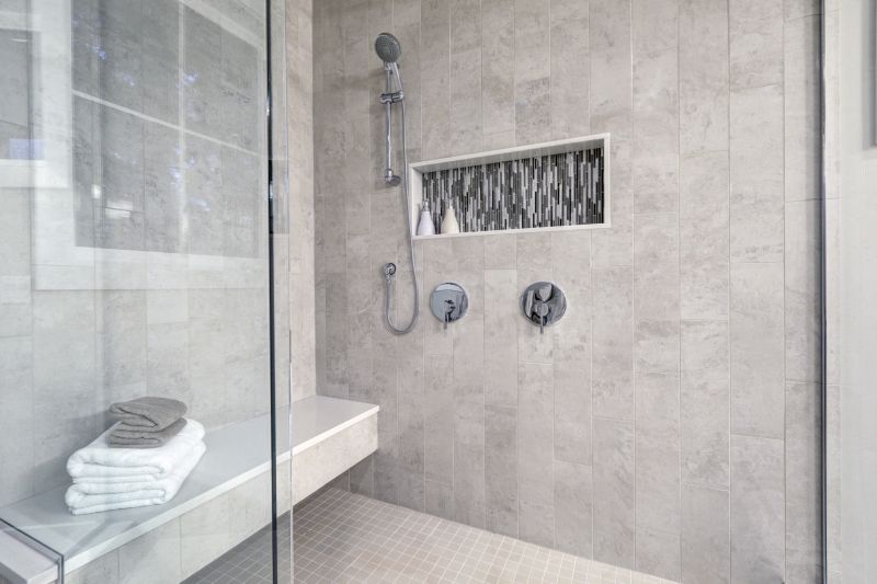 Open Shower with Recessed Shelves